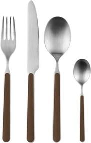 Hnedý/v striebornej farbe antikoro príbor 4 ks pre 1 osobu Noli – noo.ma