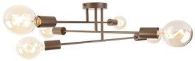 Priemyselné stropné svietidlo tmavo bronzové 6-žiarovkové - Sydney