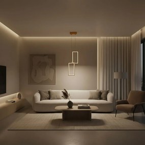 Toolight Toolight, LED závesné osvetlenie, 12W, 3000K, 3500lm, LHJ086-2CP, zlatá, OSW-50061