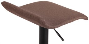 Barová stolička Dyn V2 - látka, čierna podnož - Hnedá