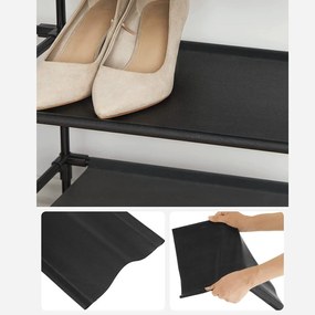 Botník, 10-úrovňový stojan na topánky, úzky, čierny