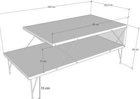 Konferenčný stolík Loire White and Black