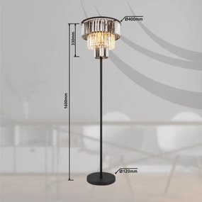 Globo 15695S - Stojacia lampa NAXIS 3xE27/40W/230V pr. 40 cm čierna