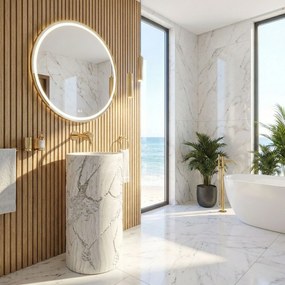 Rea Revello, voľne stojace umývadlo 460x460x855 mm, béžová-ecru, REA-U0613