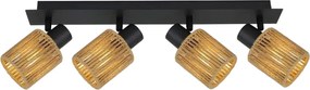 Toolight Toolight, stropné svietidlo 4xE27 APP1825-4W, čierna-hnedá, OSW-00624