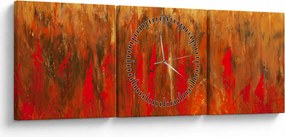 Obraz maľované abstrakcie (s hodinami) (90x30 cm)