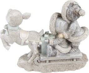 Vianočná dekorácia soška detí na saniach - 16*7*12 cm