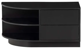 Čierny modulárny TV stolík z borovicového dreva 78x40 cm Finca – WOOOD