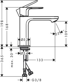 Hansgrohe Rebris S, umývadlová batéria 110 bez odtokovej súpravy, CoolStart, čierna matná, HAN-72520670