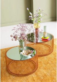 Okrúhle konferenčné stolíky v súprave 2 ks v medenej farbe ø 69,5 cm Wire Big – Kare Design