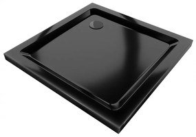Mexen Slim, štvorcová sprchová vanička 70x70x5 cm + čierny sifón, čierna, 40707070B
