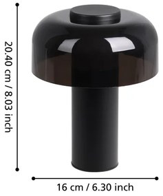 Eglo 900983 - LED Stmievateľná vonkajšia lampa PONENTE 2,25W/5V 5200mAh IP44 čierna