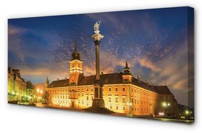 Obraz na plátne Warsaw Old Town sunset 140x70 cm