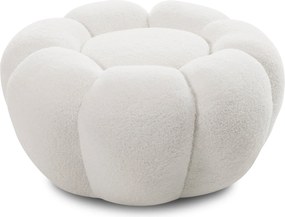 Čalúnený taburet Perugia bouclé biely