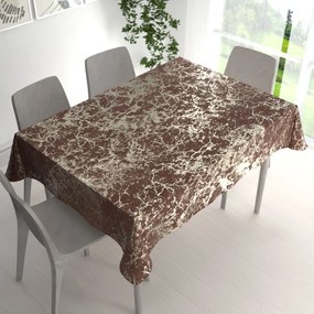 Biante Veľký zamatový obdĺžnikový obrus Isabela IBL-014 Zlatý mramor na červenohnedom 160x200 cm