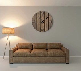Dekorstudio Drevené hodiny na stenu Solid OAK hnedé 80cm