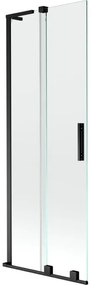Mexen Velar L, 2-krídlová posuvná vaňová zástena 70 x 150 cm, 8mm číre sklo, čierna matná, 896-070-003-01-70