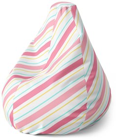 Sablio Sedací vak Pear Štvorfarebné pruhy - 140 x 100 x 25 cm
