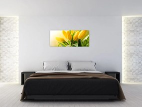 Obraz - Žlté tulipány (120x50 cm)