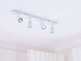 Biele kovové stropné svietidlo so 4 žiarovkami TIGRIS  Beliani