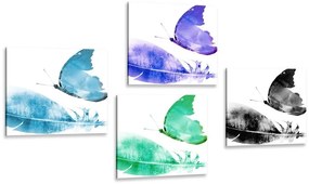 Set obrazov farebné motýle - 4x 40x40