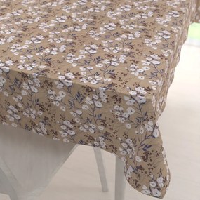 Biante Dekoračný obdĺžnikový obrus PML-036 Popínavé kvety na hnedom 100x160 cm