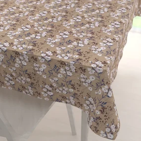 Biante Dekoračný obdĺžnikový obrus PML-036 Popínavé kvety na hnedom 140x180 cm