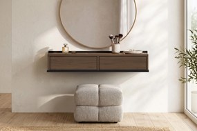 Závesná toaletka Zenar 100 cm so zásuvkami - elegantný orech / čierny