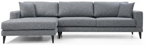 Rozkladacia rohová pohovka Nordic 303 x 90 cm, ľavá, tmavosivá