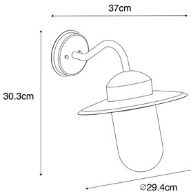 Rustikálna vonkajšia nástenná lampa staroružová IP44 - Kansas