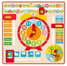 Viacúčelový kalendár s hodinami CZ