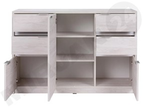 Komoda Verdek K3D4SZ VD02, Farby: dub monastery / dub monastery + čierny lesk