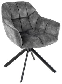 Stolička Papillon velvet svetlo šedá otočná