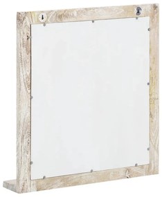 furniture-nabytek.cz - Masivní koupelnové zrcadlo Bitna z mangového dřeva, lakované, přírodní – 65×15×70 cm