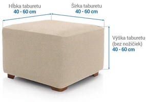Super strečové poťahy HARMONIA smotanová taburetka (40 - 60 cm)