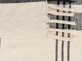 Bavlnená deka 130 x 170 cm krémová biela/čierna YUVALI Beliani