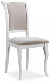 Čalouněná jídelní židle Seca bílá/béžová