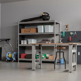 Kovové regály BULLRACK RIVET PRO 200x200x60 DTD drevotrieska 4 úrovne pozinkovaná