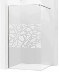 Mexen Kioto, sprchová zástena typu WALK-IN 140x200 cm, 8mm sklo s bielym vzorom, 800-140-000-00-85
