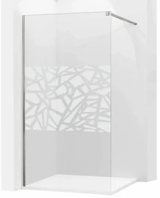 Mexen Kioto, sprchová zástena typu WALK-IN 140x200 cm, 8mm sklo s bielym vzorom, 800-140-000-00-85