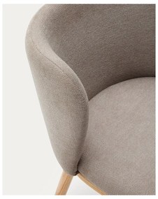 Svetlohnedé čalúnené jedálenské kreslo Ciselia – Kave Home