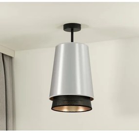 Duolla - Prisadený luster BELL SHINY 1xE27/15W/230V pr. 25 cm strieborná/čierna