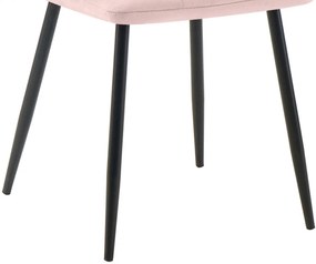 Jedálenská stolička Tilde - zamat, kovové nohy čierne - Ružová