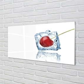 Obraz na skle Kocka ľadu cherry 100x50 cm