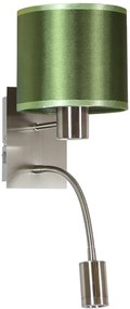 Candellux SYLWANA Nástenné svietidlo 1X40W E14 + LED WITH SWITCH Chrome / GREEN DARK 21-29294