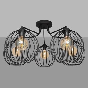 Luster prisadený MERCURE 5xE27/15W/230V čierna