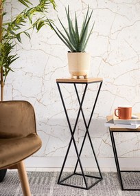 STOJAN NA KVETINÁČ LOFT6 70X24X24 CM ČIERNA/HNEDÁ