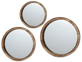 Zrkadlo Jones, hnedé, sada 3ks
