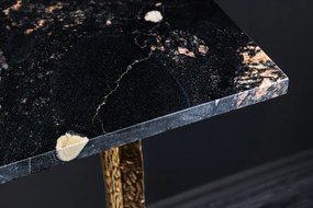 Konzola OMEGA 80cm mramorová čierna so zlatým rámom ručne vyrobená