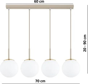 BRILAGI - Závesný luster MILO na lanku 4xE27/60W/230V béžová/zlatá